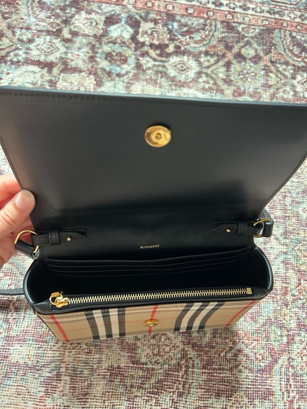 Burberry New Hampshire Check Leather
Crossbody Bag - Picture 8 of 12